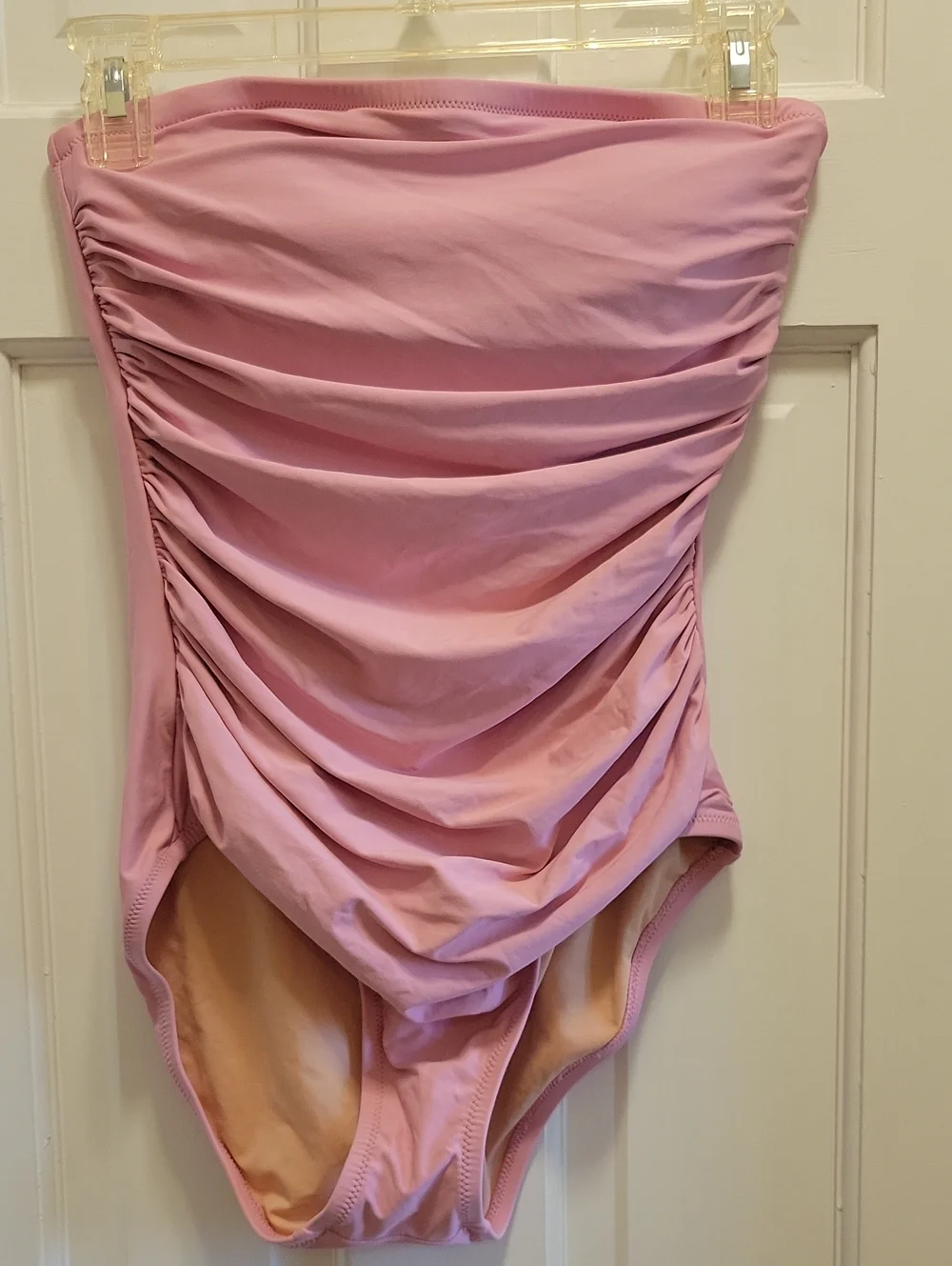 J. Crew Strapless Ruched One-Piece Swimsuit - Light Pink